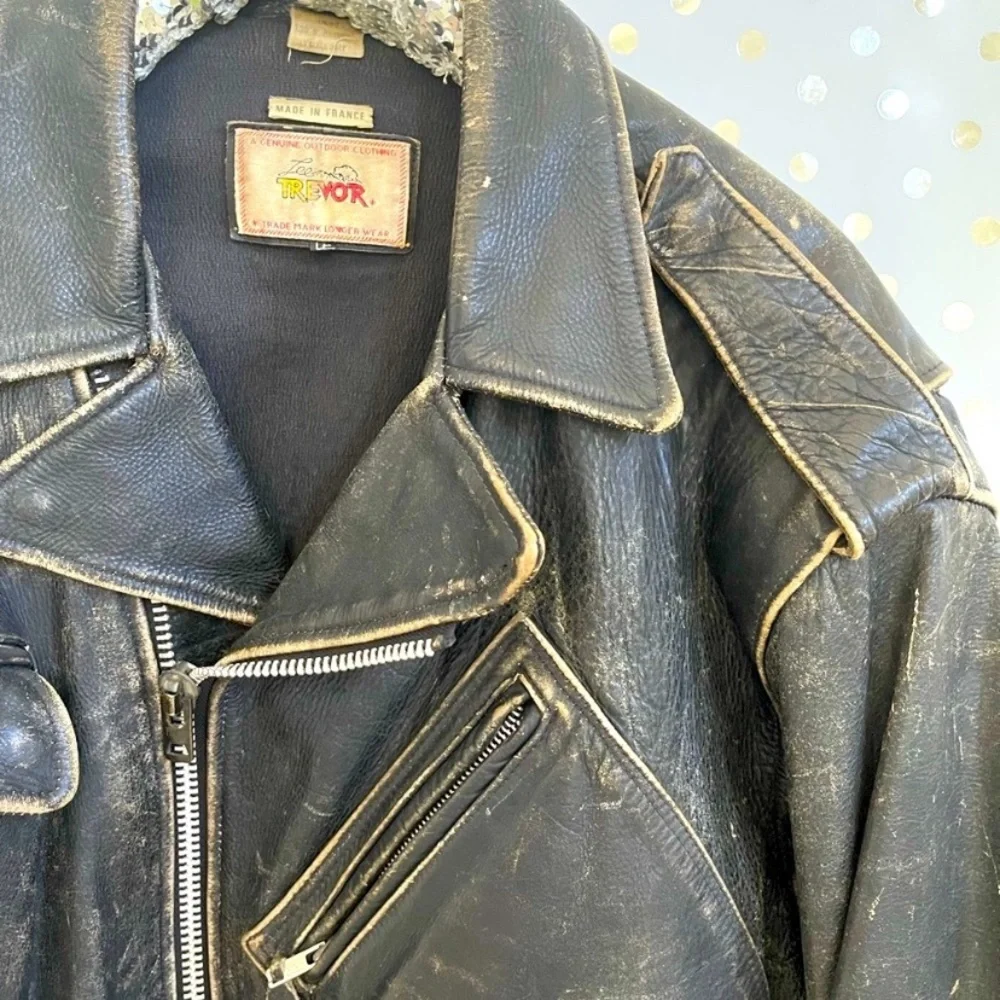 🔅SOLD $575 Lee Trevor Vintage Rare Motorcycle Jacket/Made in France, Rare - Picture 3 of 12